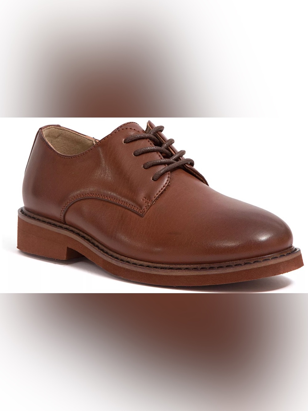 Deer Stags Youtb Denny Boys Brown Oxford Lace-Up Dress Shoes